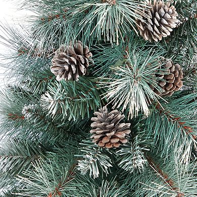 nearly natural 3.5-ft. Frosted Tip British Columbia Mountain Pine Brown Planter Artificial Christmas Tree