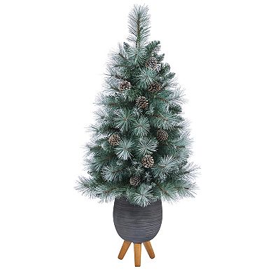 nearly natural 3.5-ft. Frosted Tip British Columbia Mountain Pine Artificial Christmas Tree