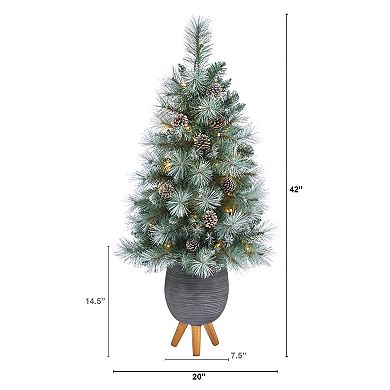 nearly natural 3.5-ft. Frosted Tip British Columbia Mountain Pine Artificial Christmas Tree