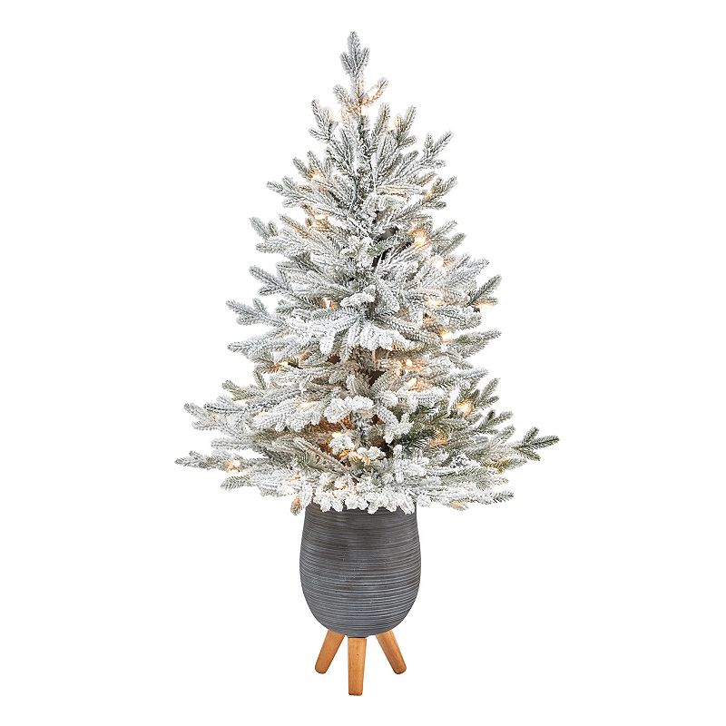 nearly natural 45-in. Flocked Fraser Fir Artificial Christmas Tree, White