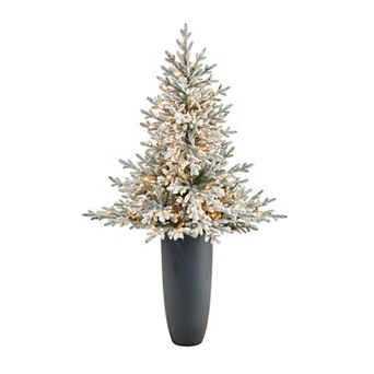 nearly natural 5-ft. Flocked Fraser Fir Artificial Christmas Tree