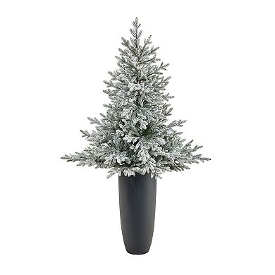 nearly natural 5-ft. Flocked Fraser Fir Artificial Christmas Tree