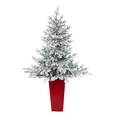 nearly natural 57-in. Flocked Fraser Fir Artificial Christmas Tree