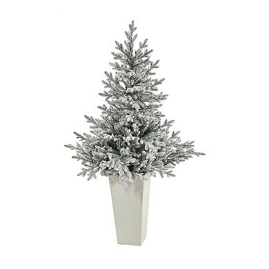 nearly natural 57-in. Flocked Fraser Fir Artificial Christmas Tree