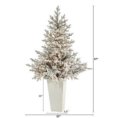 nearly natural 57-in. Flocked Fraser Fir Artificial Christmas Tree