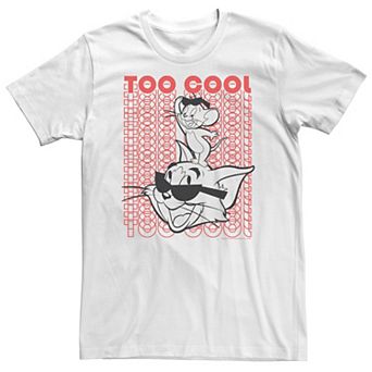 Big & Tall Tom and Jerry Too Cool Repeating Retro Tee