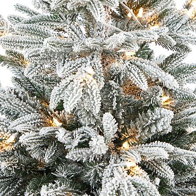 nearly natural 5-ft. Flocked Manchester Spruce Artificial Christmas Tree