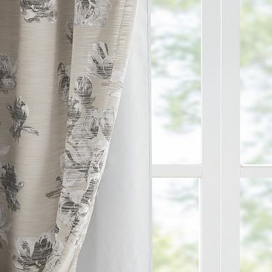 SunSmart Kassia Printed Floral Window Curtain With Removable 100% Blackout Liner