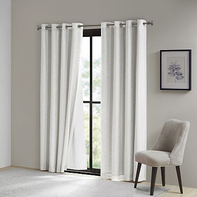 SunSmart Rami Printed Texture Window Curtain With Removable 100% Blackout Liner