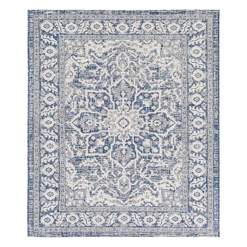 Decor 140 Genevieve Indoor Outdoor Traditional Area Rug, Blue, 8X10 Ft