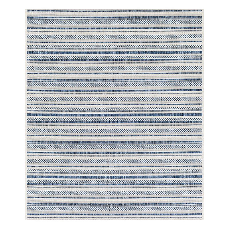 Surya Eagean EAG-2337 2ft 7in x 10ft   Runner Fabric Rug in Navy/Blue/White