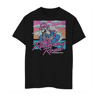 Boys 8-20 Mario Kart Vintage Rainbow Road Tee