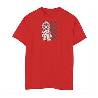 Boys 6-20 Nintendo Mario Kart Checkered Backdrop Portrait Graphic Tee