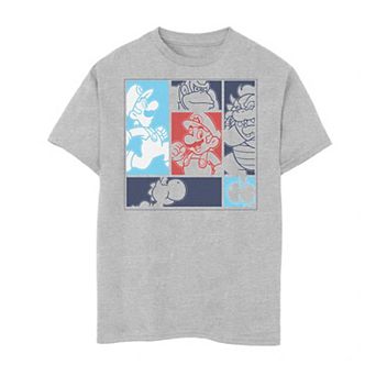 Boys 8-20 Super Mario Group Shot Portrait Outline Panels Tee