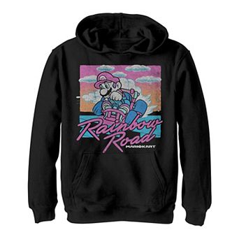 Boys 8-20 Mario Kart Vintage Rainbow Road Hoodie