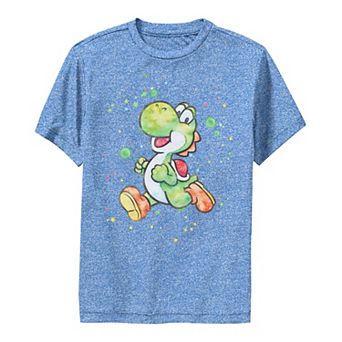 Boys 8-20 Super Mario Yoshi Watercolor Splatter Portrait Tee