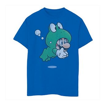 Boys 8-20 Super Mario Frog Faded Portrait Tee