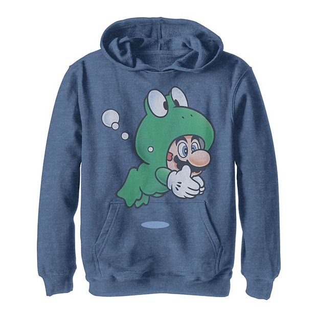 Boys 8 20 Super Mario Frog Faded Portrait Hoodie