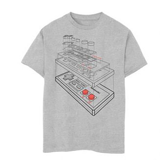 Boys 6-20 Nintendo Essential Controller Schematic Gaming Tee