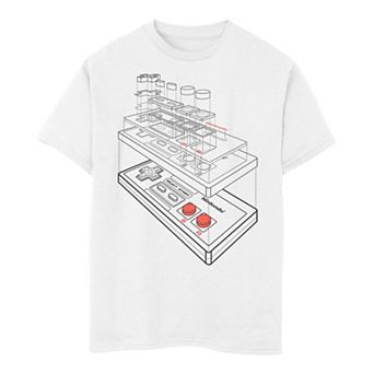 Boys 6-20 Nintendo Essential Controller Schematic Gaming Tee