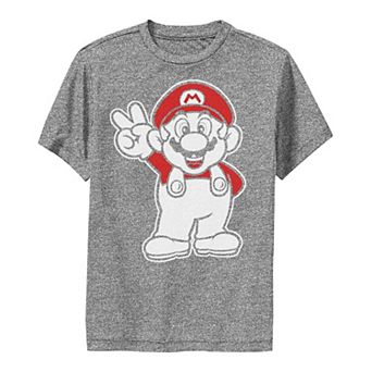 Boys 8-20 Nintendo Super Mario Red And White Peace Sign Tee