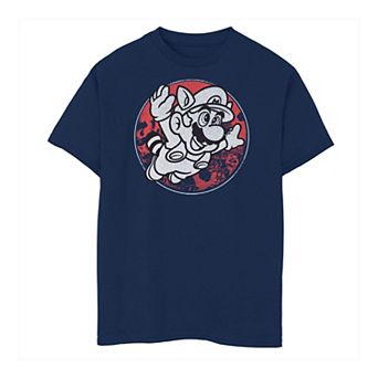 Boys 6-20 Nintendo Super Mario Raccoon Vintage Circle Portrait Graphic Tee