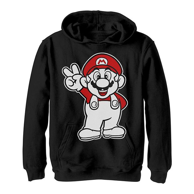 Boys 8 20 Nintendo Super Mario Red And White Peace Sign Sweatshirt