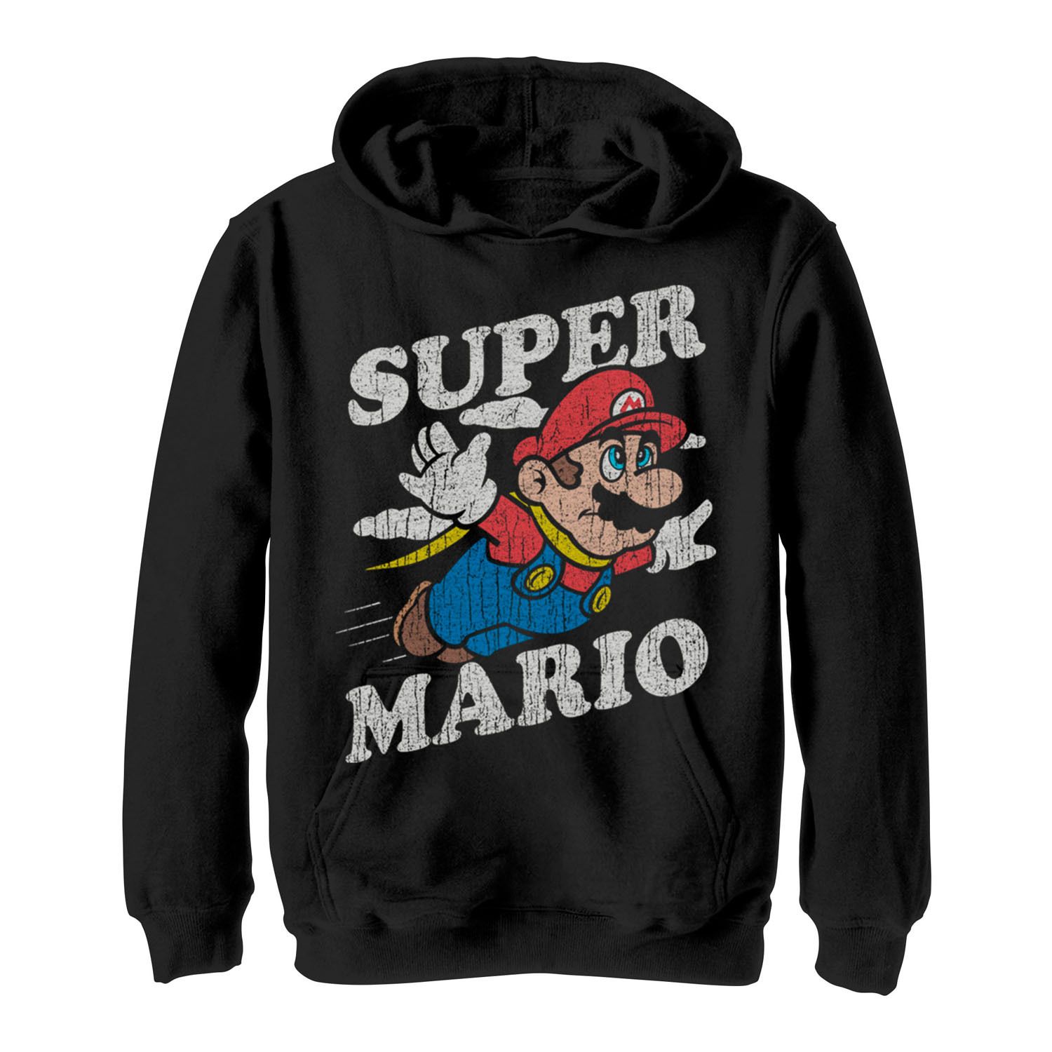 Boys 8 20 Nintendo Super Mario Distressed Classic Flying Hoodie   5153380