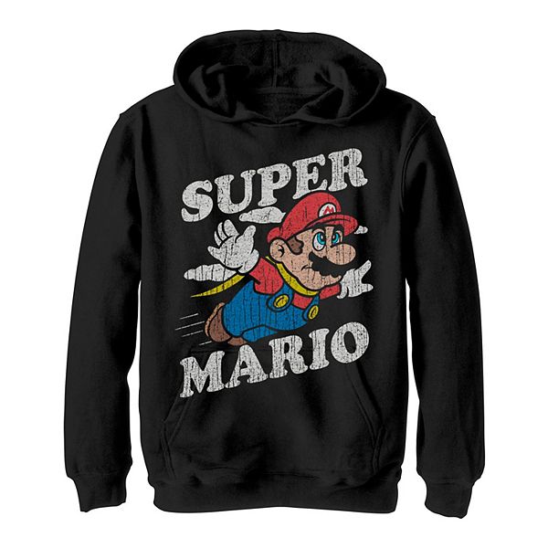 Boys 8-20 Nintendo Super Mario Distressed Classic Flying Hoodie