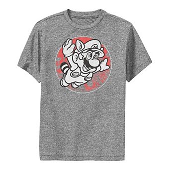 Boys 8-20 Nintendo Super Mario Raccoon Vintage Circle Portrait Tee