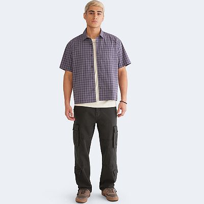 Men's Aeropostale Short Sleeve Boxy Microplaid Top