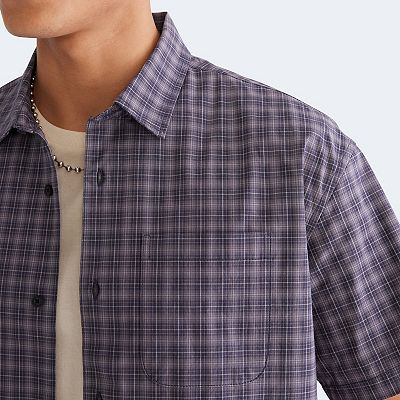 Men's Aeropostale Short Sleeve Boxy Microplaid Top