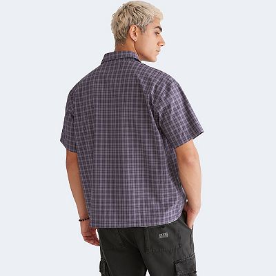 Men's Aeropostale Short Sleeve Boxy Microplaid Top