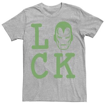 Men's Marvel Iron Man Large Luck Text Tee