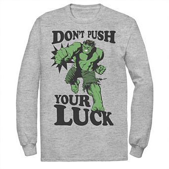 Men's Marvel The Hulk Don't Push Your Luck Tee