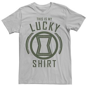 Men's Marvel Black Widow This Is My Lucky Shirt Text Tee