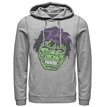 Men's Marvel Hulk St. Patty's Head Build Up Fill Hoodie