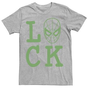 Men's Marvel Spider-Man Large Luck Text Tee