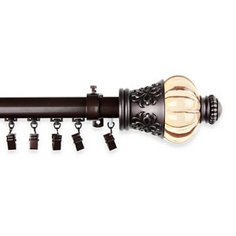 Rod Desyne Lacey 1.5" Clear Finial Cordless Traverse Rod