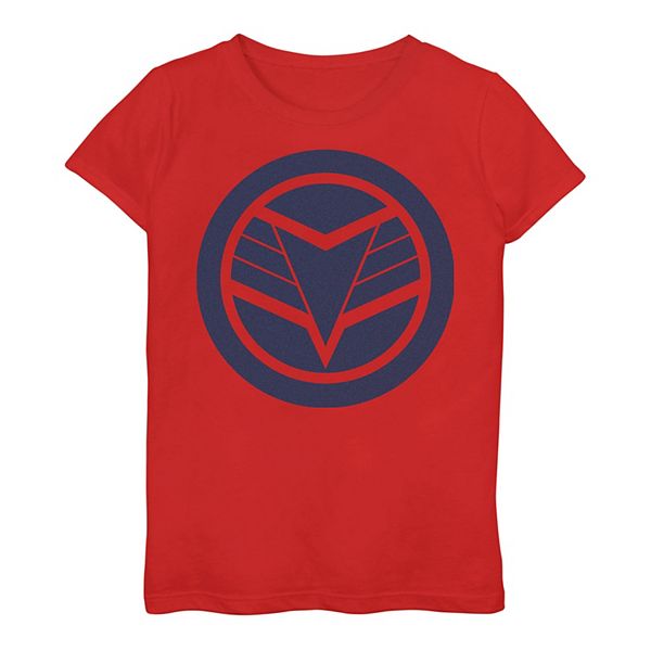 Girls 7-16 Marvel The Falcon And The Winter Soldier Falcon Red Logo ...