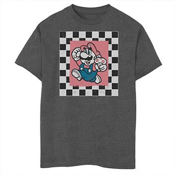 Boys 8-20 Nintendo Super Mario Checkered Square Portrait Tee