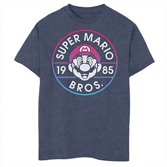 Boys 8-20 Nintendo Super Mario Bros 1985 Neon Circle Logo Tee