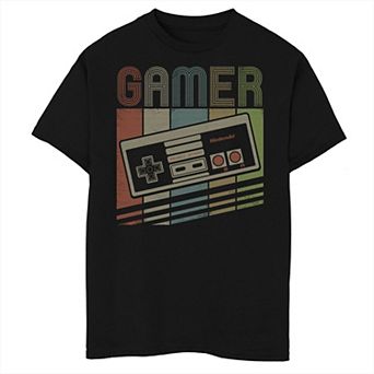 Boys 8-20 Nintendo NES Controller Gamer Retro Stack Tee