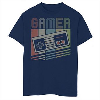 Boys 8-20 Nintendo NES Controller Gamer Retro Stack Tee