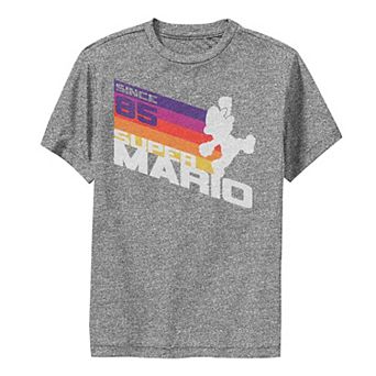 Boys 8-20 Nintendo Super Mario Since '85 Neon Racing Stripes Tee