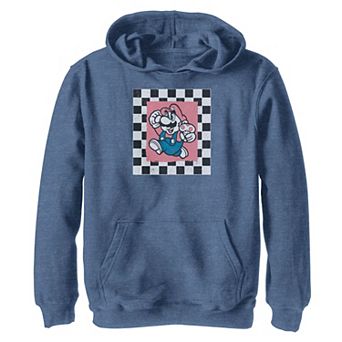 Boys 8-20 Nintendo Super Mario Checkered Square Portrait Hoodie