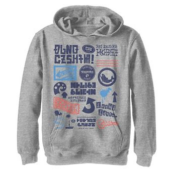 Boys 8-20 Nintendo Splatoon Kanji Logo Mash Up Poster Hoodie