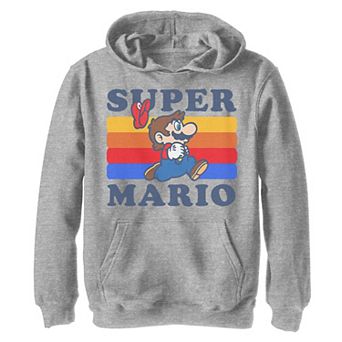 Boys 8-20 Nintendo Super Mario Side View Retro Run Rainbow Hoodie