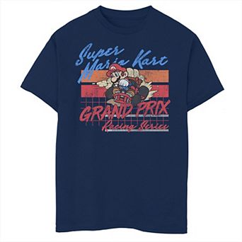 Boys 6-20 Nintendo Mario Kart Grand Prix Racing Retro Distressed Tee