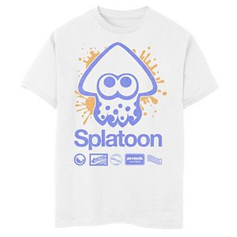 Boys 6-20 Nintendo Splatoon Squid Paint Splat Kanji Team Logos Tee